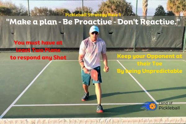 Pickleball Strategy Rule 1
"Make a plan – Be Proactive – Don't Reactive."