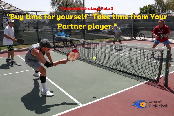 Pickleball Strategy Rule 2

"Buy time for yourself – Take time from Your Partner player."