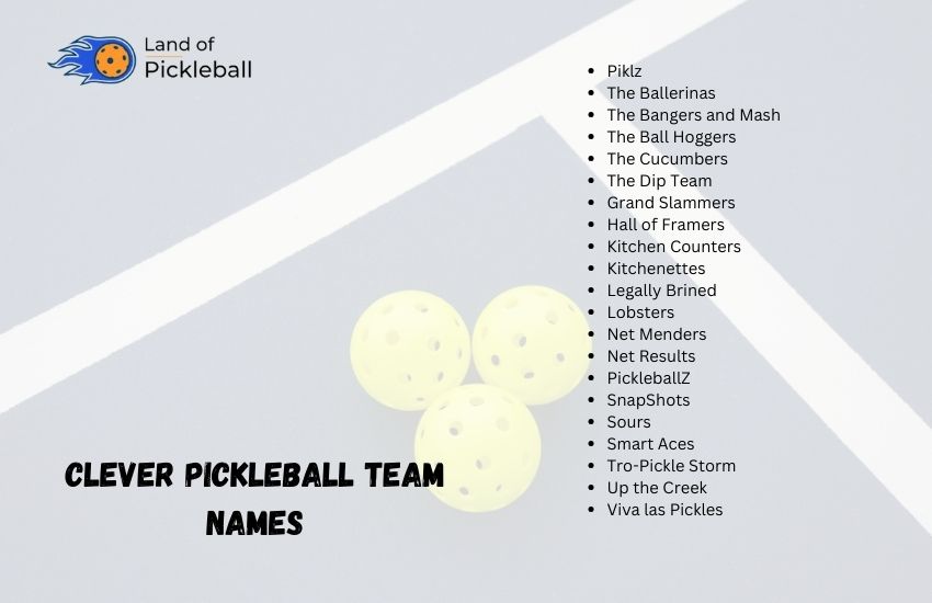 clever pickleball team names
