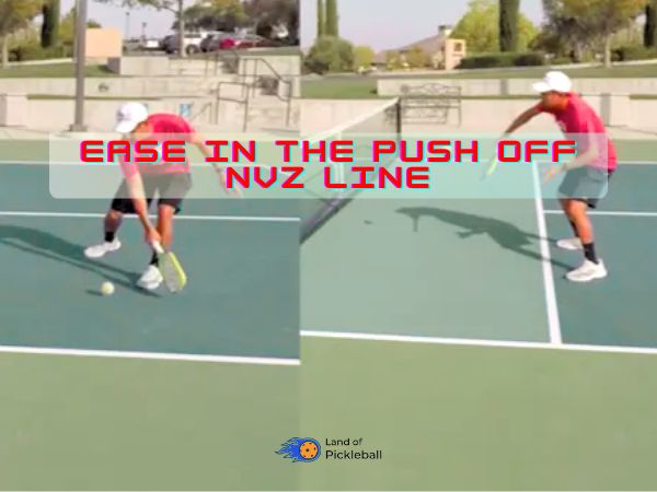 Pickleball strategy error; push off NVZ line